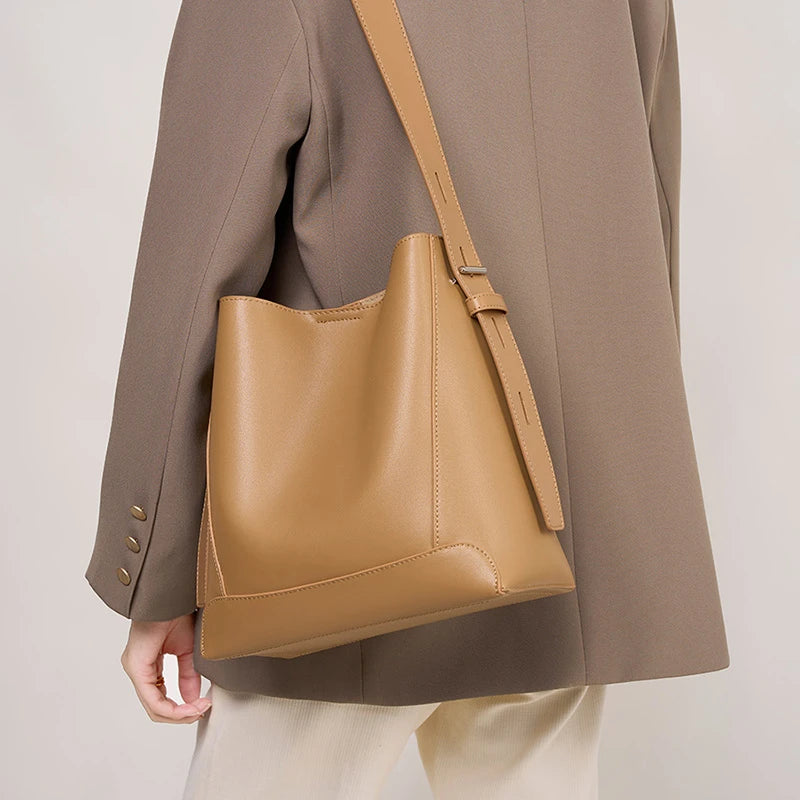 Luxe Leather Bucket Bag